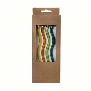 Ensemble de pailles en verre transparent en vente chaude, pailles droites et courbées en verre borosilicate résistant à la chaleur - Product Image 1