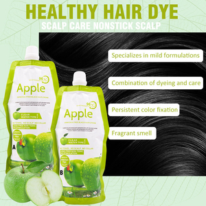 500ml + 500ml Amoniac miễn phí Apple cao cấp bán vĩnh viễn Thuốc nhuộm tóc kem Màu Xám Bảo hiểm 96h lâu dài màu sắc cho tóc râu - Product Image 5