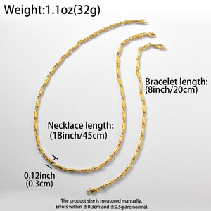 Timeless Sleek Copper 18K Gold Plated Geometric Link Customize Chain Bracelet Designer <b>Locket</b> Luxury Unisex Wedding Fashion Set - Product Image 6