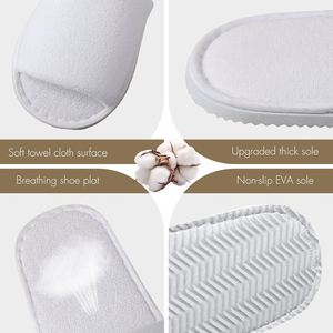 Chaussons jetables de luxe pour hôtel, personnalisables avec logo OEM, en polaire corail, semelle EVA souple, recyclables et lavables - Product Image 3