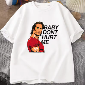 T-shirt con Grafica 'Baby Don't <span class=keywords><strong>Hurt</strong></span> Me' per Uomo, Maglietta in Cotone a Maniche Corte con Stampa, T-shirt da Uomo con Collo Tondo - Product Image 2