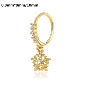 Dangle Nose Rings Hoop for Women 316L Stainless Steel Septum Nose Piercing Jewelry CZ Flower Daith Tragus Helix <strong>Lip</strong> Piercing - Product Image 6