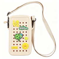 Sac bandoulière mini en silicone Chinfai avec fermeture éclair et compartiment intérieur, design mignon et tendance pour téléphone portable, idéal comme cadeau