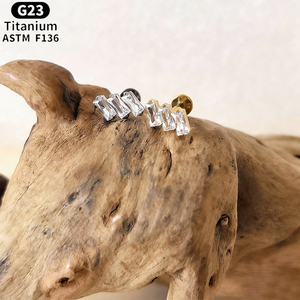 Bông tai titan nguyên chất Rui Qian ASTM F136, phụ kiện xỏ khuyên ren trong, titan G23, bông tai nữ thời trang - Product Image 6