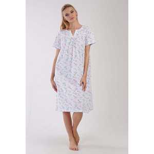 Chemise de nuit à manches courtes pour femme Analie, classique, tissée, douce, turquoise - Product Image 3