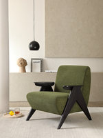 Fauteuil simple en bois massif antique, luxe léger, design haut de gamme, pour salon, usage domestique, avec dossier