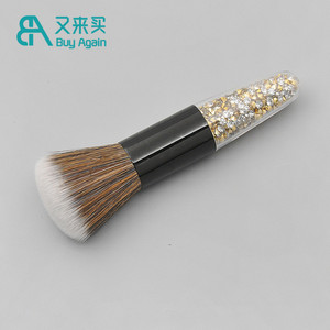 Brocha de maquillaje Kabuki bonita con logotipo personalizado al por mayor, brocha para polvos rubor, brocha Kabuki sintética con mango de diamante - Product Image 4
