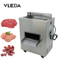 Trancheuse à viande fraîche commerciale Vleda, poisson, poulet, poitrine de bœuf, 3KW 380V, machine à trancher la viande automatique avec 1 an de garantie
