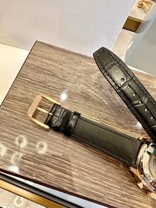 Men's Chronograph Quartz <b>Watch</b> with Black Dial Rose Gold <b>Case</b> and Black Leather Strap for Formal and Casual Wear - Product Image 4