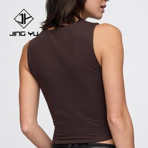 เสื้อยืดสไตล์ใหม่ ปี 2025 เสื้อยืดผู้หญิงแบบรัดรูปสำหรับฤดูร้อน เสื้อยืดครอปแขนกุด แบรนด์ของคุณเอง - Product Image 2