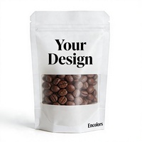 Sachet Doypack en papier kraft blanc classique réutilisable avec fermeture éclair et fenêtre, pour emballage alimentaire, bonbons, biscuits, snacks, sucre - Vente en gros