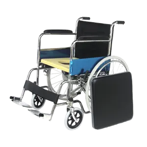 Folding Toilet Chair Commode Wheel Chair For Disabled Steel Manual Wheelchair