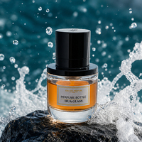Personnalisation de flacons de parfum en verre de 50 ml et 100 ml, flacons de parfum ronds avec vaporisateur, autocollants personnalisés pour flacons de parfum avec bouchon magnétique