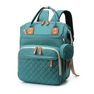 2025 moda mamá bolsas de pañales conjunto mochila bebé pañal al por mayor cambiar cama mamá bolsa de pañales - Product Image 5