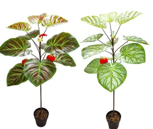 假叶热带叶植物塑料盆景室内室外家居装饰人造植物