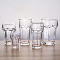 Verre à bière Collins octogonal transparent de style européen pour bar/KTV, avec couvercle, épaissi, pour thé aux fruits, boissons froides, jus