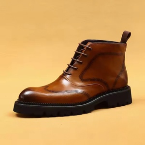 Botas Chelsea Clásicas y Modernas, Impermeables, con Cordones, para Hombre, de Cuero Genuino, Cálidas, Transpirables, Antideslizantes, para Trabajo - Product Image 5