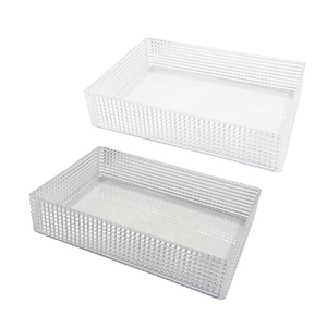 กล่องเก็บของทรงสี่เหลี่ยมคริสตัลทรงสูงทันสมัย 25x16.7x5.7 กล่องเก็บของคริสตัล กล่องเก็บของคริสตัลทรงสูงสำหรับห้องน้ำโรงแรม - Product Image 1