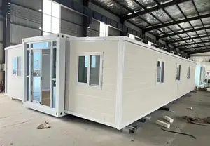 Pengiriman rumah kontainer 20ft pabrik bergerak hijau Modular roda rumah untuk dijual