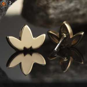 Giometal Mới Sang Trọng 18kt Rắn Vàng Báo Chí Phù Hợp Threadless Kết thúc Bee Ô Conch Xoắn Xoắn Tai Xỏ Cơ Thể Đồ Trang Sức Nhà Máy - Product Image 3