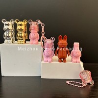 ISMAN - Venta al por Mayor de Envases de Brillo Labial para Niños de 2 ml, Mini Botella de Brillo Labial con Forma de Oso de Dibujos Animados, con Llavero y Logotipo Personalizado