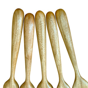 Juego de utensilios de cocina de madera de acacia de 5 piezas: espátula resistente, cuchara, batidor de ensalada, cuchara para freír, utensilios de cocina de mango largo - Product Image 4