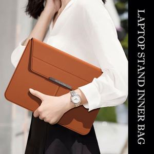 Housse de protection pour ordinateur portable ultra-fine, imperméable, moderne, élégante, en cuir PU, avec fermeture à rabat, pour ordinateurs portables de 13, 14 et 15 pouces - Product Image 4