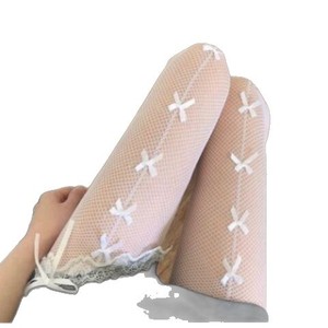 Black Fishnet Thigh High Stockings With Bow Women's Transparent Gothic Style Y2K Socks For Subculture Fashion - Product Image 5