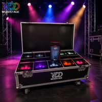 Lot de 4/10 projecteurs LED Par DMX512 6x18W 6-en-1 RGBAW+UV rechargeables avec batterie et flight case pour scène, mariage, discothèque, DJ