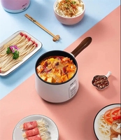 Cuisinière à riz électrique portable de 1,8 L 600 W avec fonction multifonctionnelle, cuiseur à nouilles, cuiseur vapeur, économie d'énergie, poignée en bois pur pour un usage domestique
