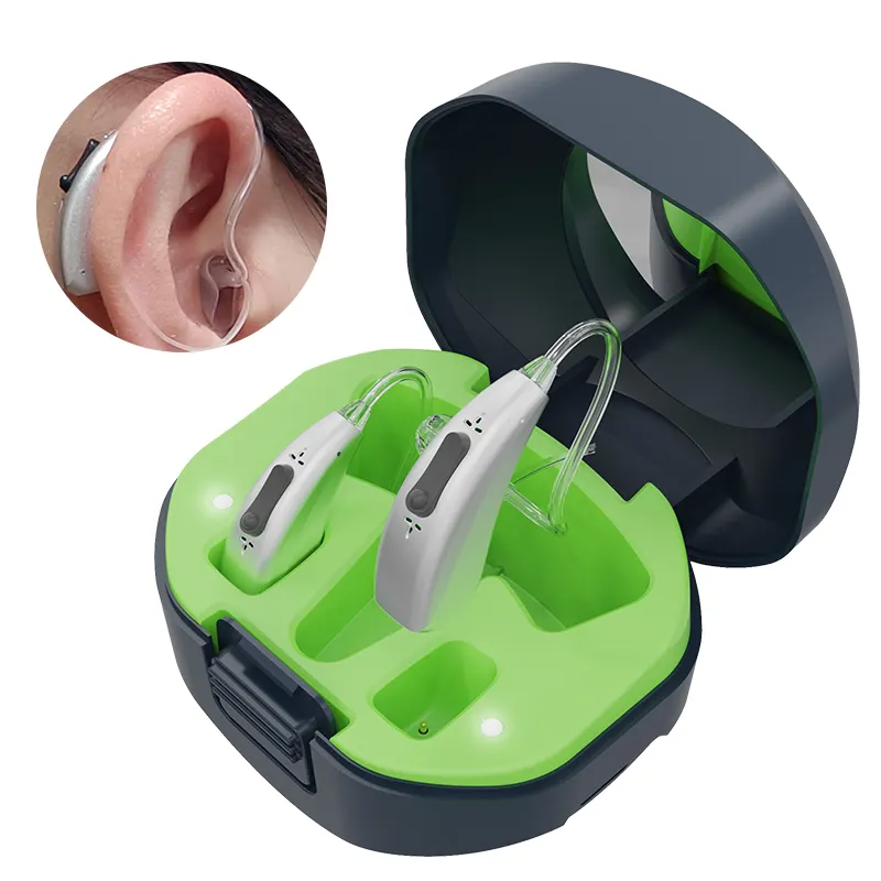 جهاز المساعدة على السمع للصم مع بلوتوث رقمي صغير قابل لإعادة الشحن مع تطبيق BTE يتم التحكم فيه عن طريق الجيب مكبر صوت للأذن لكبار السن