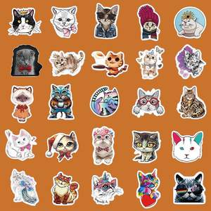 Autocollant mignon en vinyle imperméable à l'eau, étiquette décorative assortie <span class=keywords><strong>Simons</strong></span> chat journal autocollant dessin animé pour enfants 50 100 300 - Product Image 4