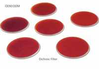 D25.4mm Anti-Green Red Dichroic Filter HR470-590nm HT620-700nm Optical Glass Optical Coating China Origin for Laser Equipment