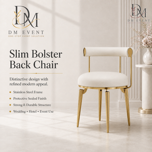 Chaise de salle à manger moderne en acier inoxydable doré avec dossier tubulaire incurvé et coussin blanc pour banquets d'hôtel - Vente en gros - Product Image 2