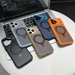 Funda Magnética de Fibra de Carbono para <span class=keywords><strong>iPhone</strong></span> 17 16 15 <span class=keywords><strong>14</strong></span> 13, Protección de Cámara, Funda Híbrida de TPU y PC para <span class=keywords><strong>iPhone</strong></span> 17 Pro - Product Image 2