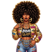 Transferts DTF tendance pour filles noires, prêts à poser, motif Melanin, pour T-shirts et sweats à capuche (vente en gros)