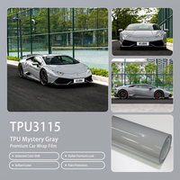 Film de protection de voiture TPU gris mystère auto-réparant, sans bulles, finition mate ou brillante pour le restylage de véhicules