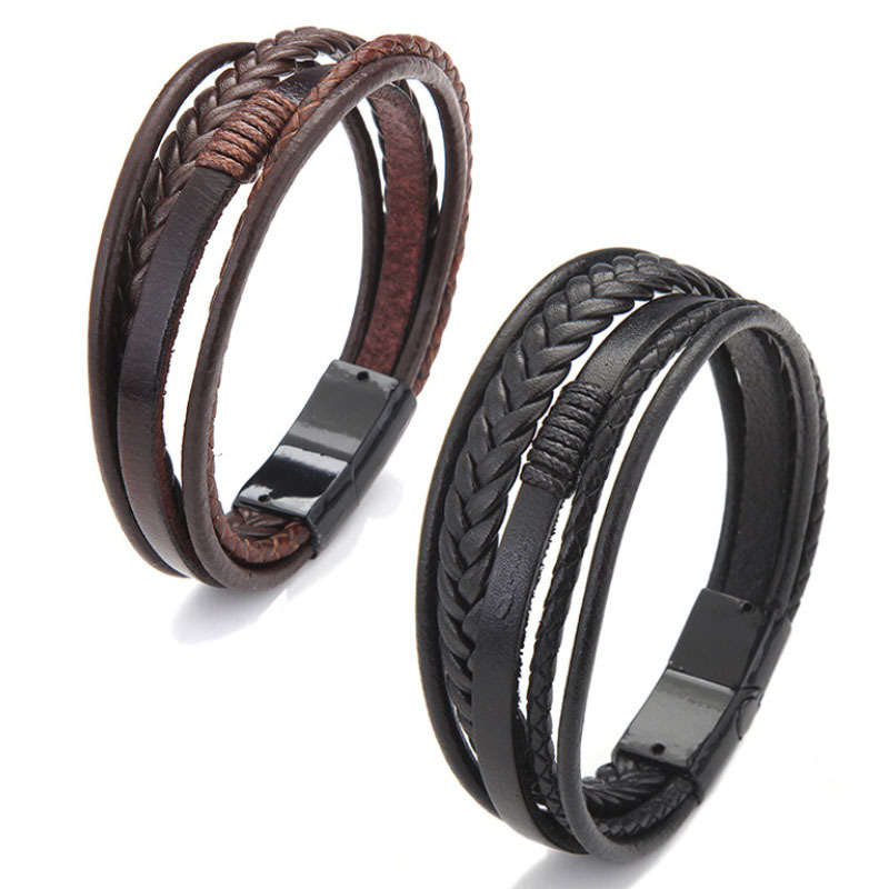 Men s Fashion Leather Rope Woven