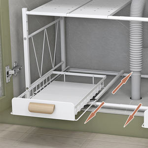 Estante de Metal expandible, <span class=keywords><strong>debajo</strong></span> <span class=keywords><strong>del</strong></span> fregadero de 2 niveles estante de almacenamiento, organizador <span class=keywords><strong>debajo</strong></span> <span class=keywords><strong>del</strong></span> fregadero <span class=keywords><strong>para</strong></span> almacenamiento de armario - Product Image 3