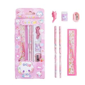 Offre Spéciale : Trousse de Papeterie 6-en-1 Animaux de Dessin Animé – Règle, Gomme, Taille-crayon, Poignée de Crayon – Coffret Cadeau Étudiant - Product Image 4