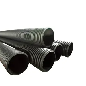 Penjualan terlaris grosir DN500 sn4 plastik culvert pipa bergelombang hdpe hitam untuk saluran limbah