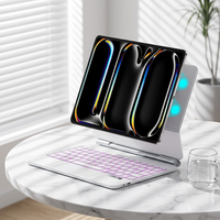 Nouvel étui clavier intelligent Magic Scissor pour iPad Pro 13" M4/M5 sans fil ultra-fin avec pavé tactile rétroéclairé 7-RGB et adsorption magnétique