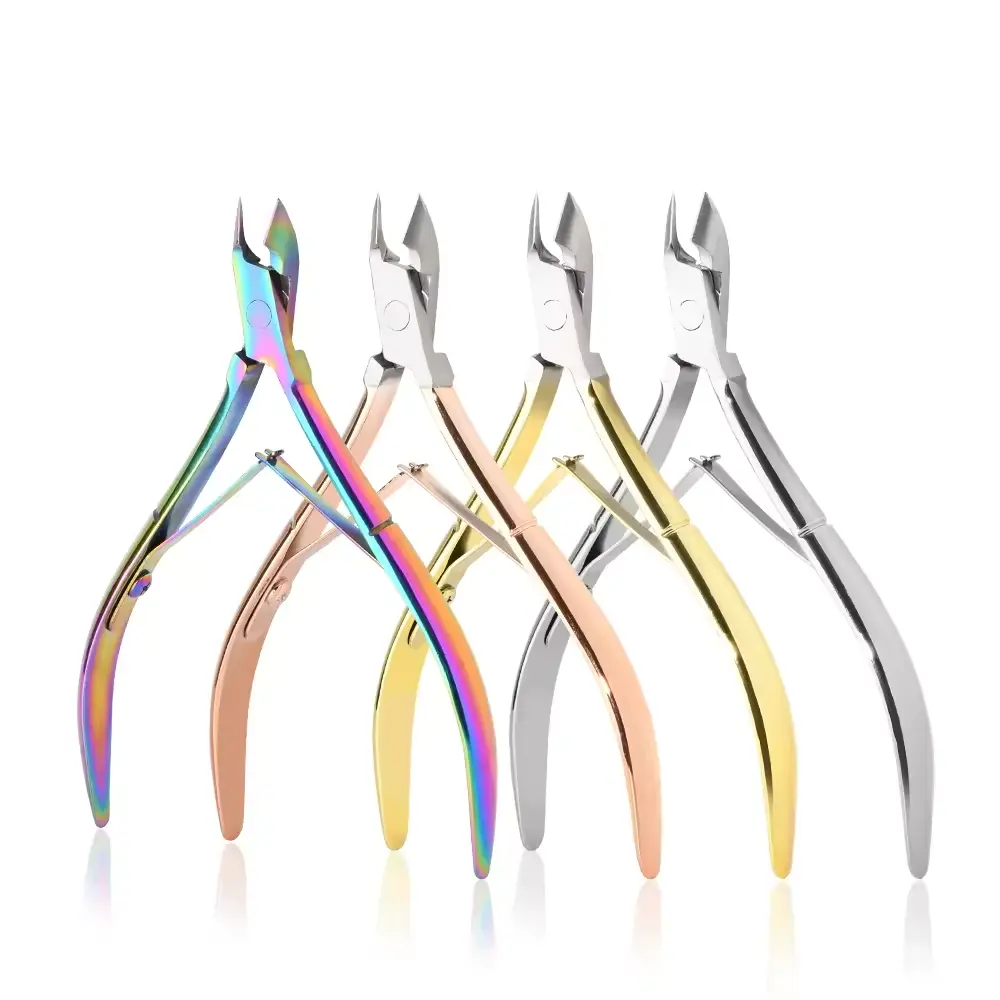 Wholesale Stainless Steel Nail Cuticle Trimmer Manicure Cuticle Nippers Podiatry Ingrown Nail Nippers with Double Springs