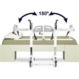 Chaise de transfert pour personnes âgées (hauteur de siège réglable jusqu'à 58 cm), chaise de toilette pour seniors avec roues larges KMINA K40064 - Product Image 6