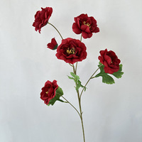 Bouquet de pivoines artificielles à 5 têtes, fleurs de pivoine en soie pour la décoration de mariage et de la maison