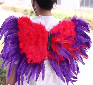 HY ปีกขนนกยูงตัวใหญ่สำหรับผู้ใหญ่ตัวใหญ่สำหรับตกแต่งสีทองสีฟ้าสีชมพูสีดำสีขาว - Product Image 1