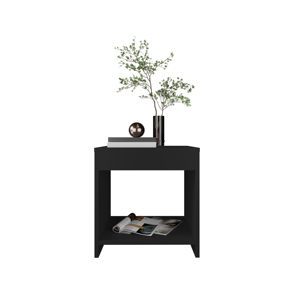 <b>Night</b> Table 16.5 H Black With Shelf For Bedroom Storage - Product Image 3