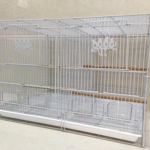 Großer Vogelkäfig aus Akazienholz und Metall, Einfarbiges Design mit Knopfverschluss, für Papageien, Stare und Drosseln, Modell 603, Haustierkäfige - Product Image 2