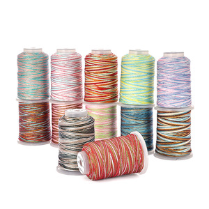 เชือกถัก 6 เส้น ลายดาว ย้อมสีแบบเซกเมนต์ ไนลอน 100% สำหรับงาน DIY เครื่องประดับทำมือ สีรุ้งหลากสี ประดับด้วยทองคำ สร้อยข้อมือ เชือกผูกข้อมือ - Product Image 5