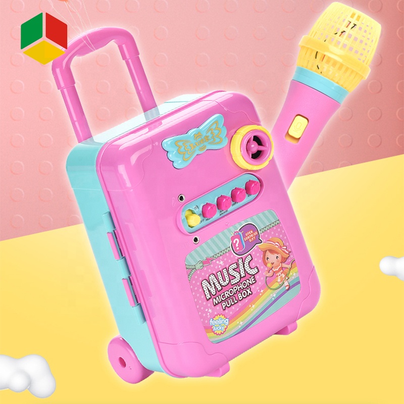 Динамик для игрушечного плеера QS, Подарочная портативная машина для пения, набор чемоданов, комбинированная игрушка, Детская караоке-машина с микрофоном